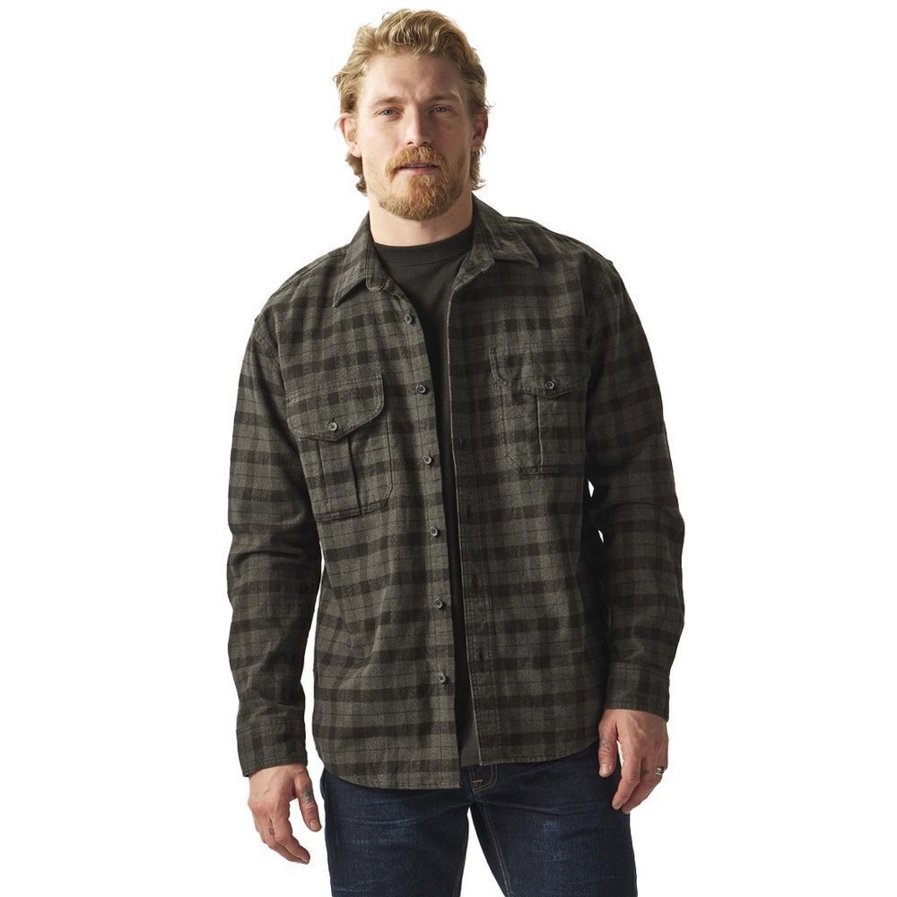 Filson Men's Gray Plaid Casual Button Down Shirt